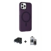 MARSİLYAN™- iPhone 15 Pro Max Kılıf Çekirdek Modern Prime - Siyah Vanessa Magic Hayalet Cam + Raze Metal Kamera Lens - LT