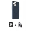 MARSİLYAN™- iPhone 15 Pro Max Kılıf Çekirdek Modern Prime - Siyah Vanessa Magic Hayalet Cam + PVD Metal Kamera Lens - GI