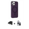 MARSİLYAN™- iPhone 15 Pro Max Kılıf Çekirdek Modern Prime - Siyah Vanessa Magic Hayalet Cam + Raze Metal Kamera Lens - GS