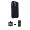 MARSİLYAN™- iPhone 15 Pro Max Kılıf Çekirdek Yansıma Prime - Şeffaf 360 Full Body Arka Koruyucu + PVD Metal Kamera Lens - TU