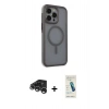 MARSİLYAN™- iPhone 15 Pro Max Kılıf Çekirdek Yansıma Prime - Şeffaf Pasifik Cam Ekran Koruyucu + Raze Metal Kamera Lens - GS
