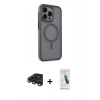 MARSİLYAN™- iPhone 15 Pro Max Kılıf Çekirdek Yansıma Prime - Şeffaf Pasifik Cam Ekran Koruyucu + Raze Metal Kamera Lens - LT