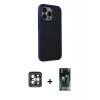 MARSİLYAN™- iPhone 15 Pro Max Kılıf Çekirdek Yansıma Prime - Siyah 360 Mat Full Body Arka Koruyucu + PVD Metal Kamera Lens - GI