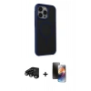 MARSİLYAN™- iPhone 15 Pro Max Kılıf Çekirdek Yansıma Prime - Siyah 3D Antistatik Mat Seramik Nano Ekran Koruyucu + Raze Metal Kamera Lens - SH