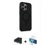 MARSİLYAN™- iPhone 15 Pro Max Kılıf Çekirdek Yansıma Prime - Siyah 3D Antistatik Seramik Nano Ekran Koruyucu + Raze Metal Kamera Lens - LT