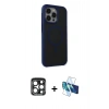 MARSİLYAN™- iPhone 15 Pro Max Kılıf Çekirdek Yansıma Prime - Siyah 3D Antistatik Seramik Nano Ekran Koruyucu + PVD Metal Kamera Lens - LT