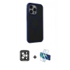 MARSİLYAN™- iPhone 15 Pro Max Kılıf Çekirdek Yansıma Prime - Siyah 3D Antistatik Seramik Nano Ekran Koruyucu + PVD Metal Kamera Lens - GI