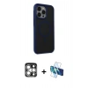 MARSİLYAN™- iPhone 15 Pro Max Kılıf Çekirdek Yansıma Prime - Siyah 3D Antistatik Seramik Nano Ekran Koruyucu + PVD Metal Kamera Lens - GS
