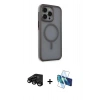 MARSİLYAN™- iPhone 15 Pro Max Kılıf Çekirdek Yansıma Prime - Siyah 3D Antistatik Seramik Nano Ekran Koruyucu + Raze Metal Kamera Lens - SH