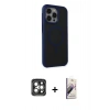 MARSİLYAN™- iPhone 15 Pro Max Kılıf Çekirdek Yansıma Prime - Siyah Bilvis 3D Mat Cam Ekran Koruyucu + PVD Metal Kamera Lens - GI