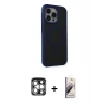 MARSİLYAN™- iPhone 15 Pro Max Kılıf Çekirdek Yansıma Prime - Siyah Bilvis 3D Mat Cam Ekran Koruyucu + PVD Metal Kamera Lens - GS