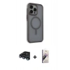 MARSİLYAN™- iPhone 15 Pro Max Kılıf Çekirdek Yansıma Prime - Siyah Bilvis 3D Mat Cam Ekran Koruyucu + Raze Metal Kamera Lens - LT