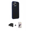 MARSİLYAN™- iPhone 15 Pro Max Kılıf Çekirdek Yansıma Prime - Siyah Bilvis 3D Mat Cam Ekran Koruyucu + Titanyum Gri Raze Metal Kamera Lens