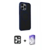 MARSİLYAN™- iPhone 15 Pro Max Kılıf Çekirdek Yansıma Prime - Siyah Bilvis 5in1 3D Magic Cam Ekran Koruyucu + PVD Metal Kamera Lens - LT