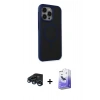 MARSİLYAN™- iPhone 15 Pro Max Kılıf Çekirdek Yansıma Prime - Siyah Bilvis 5in1 5D Magic Hayalet Cam Ekran Koruyucu + Raze Metal Kamera Lens - LT