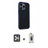 MARSİLYAN™- iPhone 15 Pro Max Kılıf Çekirdek Yansıma Prime - Siyah Bilvis Hayalet Cam Ekran Koruyucu + PVD Metal Kamera Lens - GI
