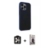 MARSİLYAN™- iPhone 15 Pro Max Kılıf Çekirdek Yansıma Prime - Siyah Bilvis Hayalet Cam Ekran Koruyucu + PVD Metal Kamera Lens - TU