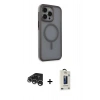 MARSİLYAN™- iPhone 15 Pro Max Kılıf Çekirdek Yansıma Prime - Siyah Bilvis Hayalet Cam Ekran Koruyucu + Raze Metal Kamera Lens - GS
