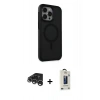 MARSİLYAN™- iPhone 15 Pro Max Kılıf Çekirdek Yansıma Prime - Siyah Bilvis Hayalet Cam Ekran Koruyucu + Raze Metal Kamera Lens - GS