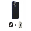 MARSİLYAN™- iPhone 15 Pro Max Kılıf Çekirdek Yansıma Prime - Siyah Bilvis Hayalet Cam Ekran Koruyucu + PVD Metal Kamera Lens - TU