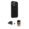 MARSİLYAN™- iPhone 15 Pro Max Kılıf Çekirdek Yansıma Prime - Siyah Buffer Cam Ekran Koruyucu + Raze Metal Kamera Lens - GS