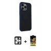 MARSİLYAN™- iPhone 15 Pro Max Kılıf Çekirdek Yansıma Prime - Siyah Buffer Cam Ekran Koruyucu + PVD Metal Kamera Lens - GS