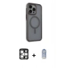 MARSİLYAN™- iPhone 15 Pro Max Kılıf Çekirdek Yansıma Prime - Siyah Joko Magic 5D Cam + PVD Metal Kamera Lens - GS