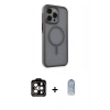MARSİLYAN™- iPhone 15 Pro Max Kılıf Çekirdek Yansıma Prime - Siyah Joko Magic 5D Cam + PVD Metal Kamera Lens - TU