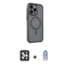 MARSİLYAN™- iPhone 15 Pro Max Kılıf Çekirdek Yansıma Prime - Siyah Joko Magic 5D Cam + PVD Metal Kamera Lens - GI