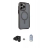 MARSİLYAN™- iPhone 15 Pro Max Kılıf Çekirdek Yansıma Prime - Siyah Joko Magic 5D Cam + Raze Metal Kamera Lens - TMGI