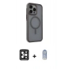 MARSİLYAN™- iPhone 15 Pro Max Kılıf Çekirdek Yansıma Prime - Siyah Joko Magic 5D Cam + PVD Metal Kamera Lens - SH