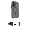 MARSİLYAN™- iPhone 15 Pro Max Kılıf Çekirdek Yansıma Prime - Siyah Joko Magic 5D Hayalet Cam + Lacivert Raze Metal Kamera Lens