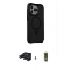 MARSİLYAN™- iPhone 15 Pro Max Kılıf Çekirdek Yansıma Prime - Siyah Joko Magic 5D Hayalet Cam + Lacivert Raze Metal Kamera Lens