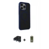 MARSİLYAN™- iPhone 15 Pro Max Kılıf Çekirdek Yansıma Prime - Siyah Joko Magic 5D Hayalet Cam + Lacivert Raze Metal Kamera Lens