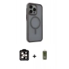 MARSİLYAN™- iPhone 15 Pro Max Kılıf Çekirdek Yansıma Prime - Siyah Joko Magic 5D Hayalet Cam + PVD Metal Kamera Lens - TU