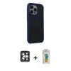 MARSİLYAN™- iPhone 15 Pro Max Kılıf Çekirdek Yansıma Prime - Siyah Polymer Nano Ekran Koruyucu + PVD Metal Kamera Lens - GI