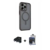 MARSİLYAN™- iPhone 15 Pro Max Kılıf Çekirdek Yansıma Prime - Siyah Vanessa Magic Cam + Raze Metal Kamera Lens - LT
