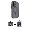 MARSİLYAN™- iPhone 15 Pro Max Kılıf Çekirdek Yansıma Prime - Siyah Vanessa Magic Cam + PVD Metal Kamera Lens - TU