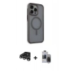 MARSİLYAN™- iPhone 15 Pro Max Kılıf Çekirdek Yansıma Prime - Siyah Vanessa Magic Hayalet Cam + Raze Metal Kamera Lens - GS