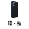 MARSİLYAN™- iPhone 15 Pro Max Kılıf Çekirdek Yansıma Prime - Siyah Vanessa Magic Hayalet Cam + PVD Metal Kamera Lens - GS