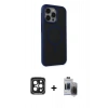 MARSİLYAN™- iPhone 15 Pro Max Kılıf Çekirdek Yansıma Prime - Siyah Vanessa Magic Hayalet Cam + PVD Metal Kamera Lens - SH