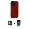 MARSİLYAN™- iPhone 15 Pro Max Kılıf Doruk Asil Koleksiyonu - Şeffaf 360 Full Body Arka Koruyucu + PVD Metal Kamera Lens - SH