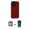 MARSİLYAN™- iPhone 15 Pro Max Kılıf Doruk Asil Koleksiyonu - Şeffaf 360 Full Body Arka Koruyucu + PVD Metal Kamera Lens - GS