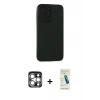 MARSİLYAN™- iPhone 15 Pro Max Kılıf Doruk Asil Koleksiyonu - Şeffaf Pasifik Cam Ekran Koruyucu + PVD Metal Kamera Lens - GS