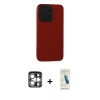 MARSİLYAN™- iPhone 15 Pro Max Kılıf Doruk Asil Koleksiyonu - Şeffaf Pasifik Cam Ekran Koruyucu + PVD Metal Kamera Lens - GS
