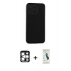 MARSİLYAN™- iPhone 15 Pro Max Kılıf Doruk Asil Koleksiyonu - Şeffaf Pasifik Cam Ekran Koruyucu + PVD Metal Kamera Lens - GS