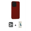 MARSİLYAN™- iPhone 15 Pro Max Kılıf Doruk Asil Koleksiyonu - Şeffaf Pasifik Cam Ekran Koruyucu + PVD Metal Kamera Lens - LT