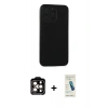 MARSİLYAN™- iPhone 15 Pro Max Kılıf Doruk Asil Koleksiyonu - Şeffaf Pasifik Cam Ekran Koruyucu + PVD Metal Kamera Lens - TU