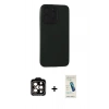 MARSİLYAN™- iPhone 15 Pro Max Kılıf Doruk Asil Koleksiyonu - Şeffaf Pasifik Cam Ekran Koruyucu + PVD Metal Kamera Lens - TU