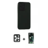 MARSİLYAN™- iPhone 15 Pro Max Kılıf Doruk Asil Koleksiyonu - Siyah 360 Mat Full Body Arka Koruyucu + PVD Metal Kamera Lens - LT